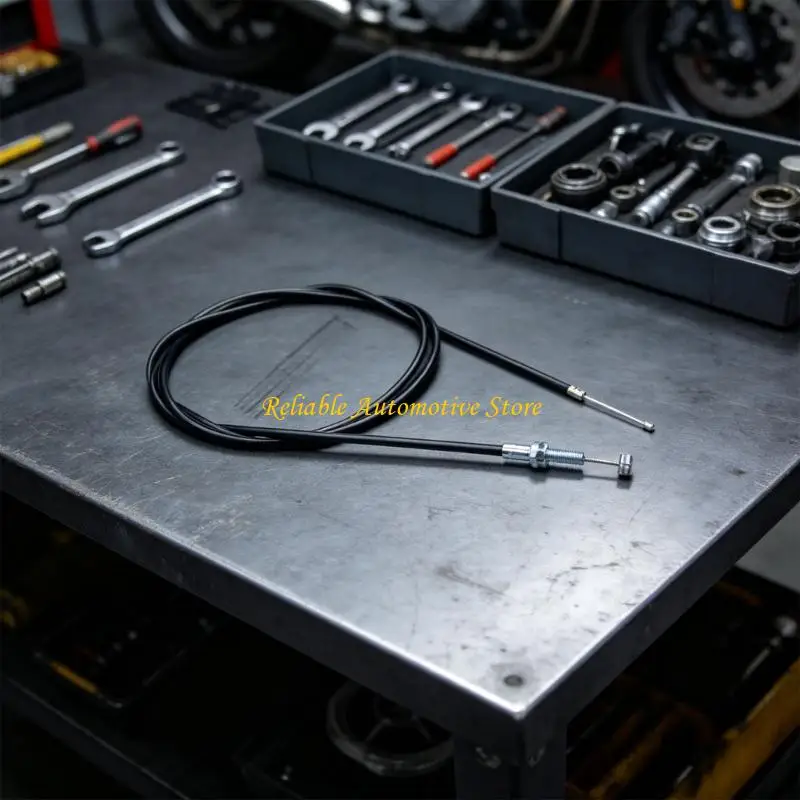 M68B Dirt Bike Throttle Cable with Clip, Screw, Nut, Connection Ends, and Ties for 90cc-250cc Go Karts, Mini Bikes, and