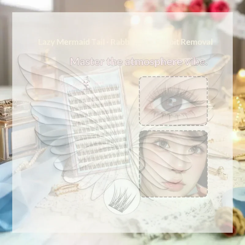Individual Cluster False Lashes 1Pcs Glueless Self Adhesive Fluffy Natural Look for Office Lady Wear