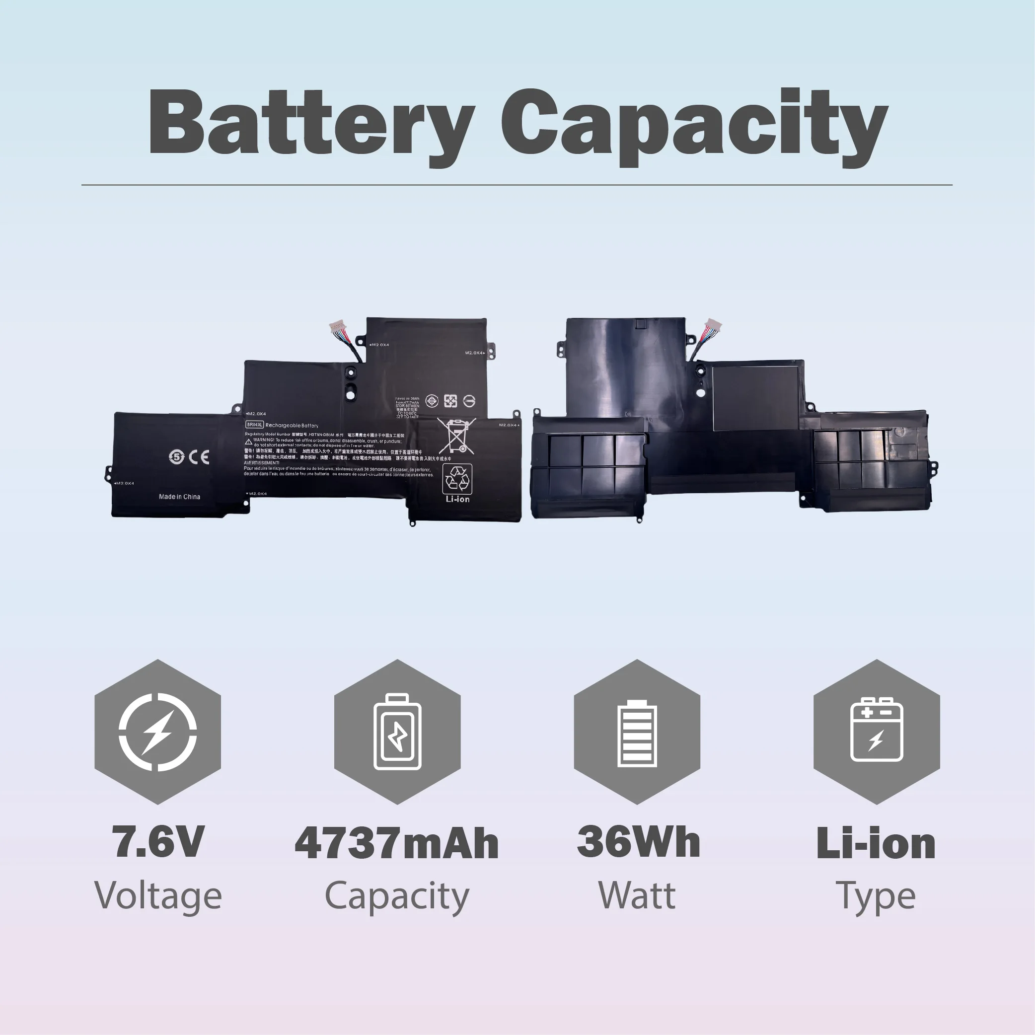BR04XL BO04XL 4737mAH 36Wh 760505-005 Laptop Battery for HP EliteBook 1020 BR04XL M5U02PA M0D62PA Series HSTNN-DB6M