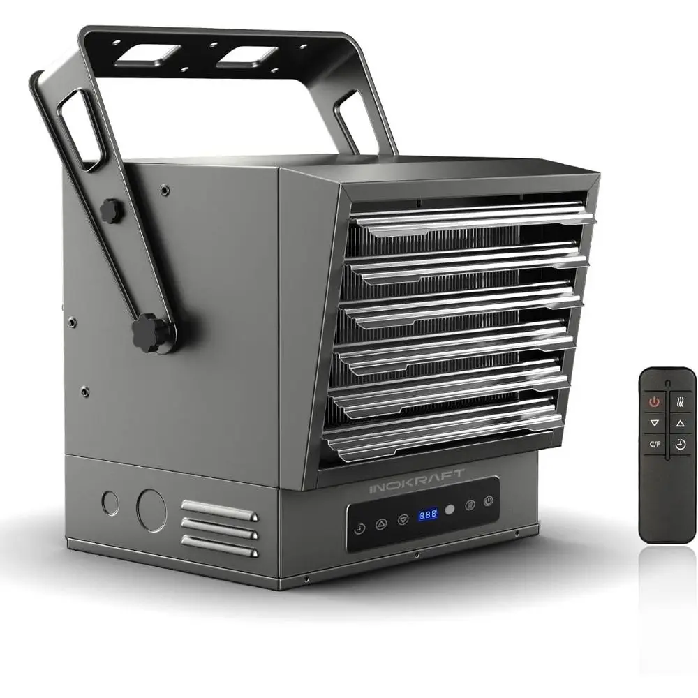 

InoKrat 10000W Electric Garage Heater with Remote, Ceiling Mount an orced Shop Heater with Digital tat, 240V Hardwired Space Hea