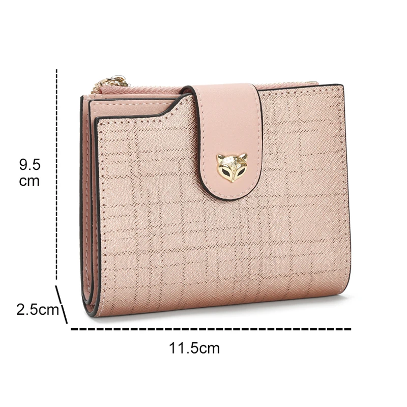 FOXER 2025 New Cowhide Leather Women's Simple Short Style Clutch Card Purse Mini Fashion Wallet Female Folding Anti-theft brush