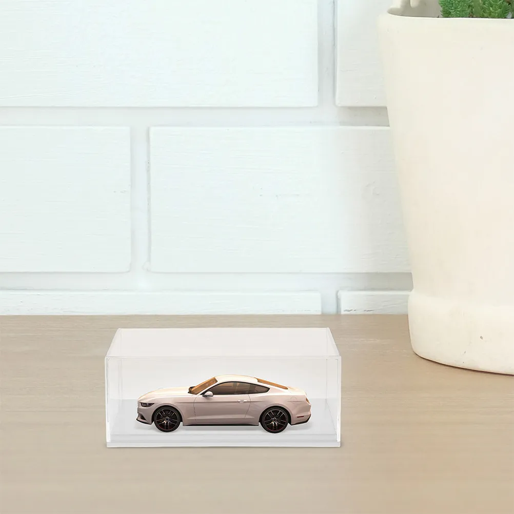 4Pcs Small Display Case for Car Models Clear Plastic 1:64 Scale Miniature Vehicles Protective Cover Ideal for Collectors Shelf view 3