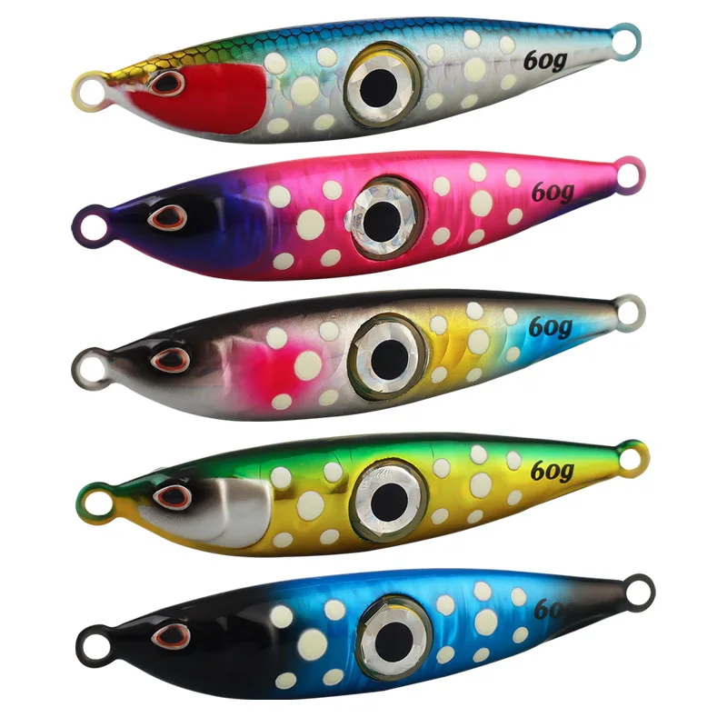 

Laser Metal Jig Lure 8.6cm 60g Glow Fish Eye Light Boat Fishing Lead Fish Artificial Lure Blank Jig Fishing Tackle