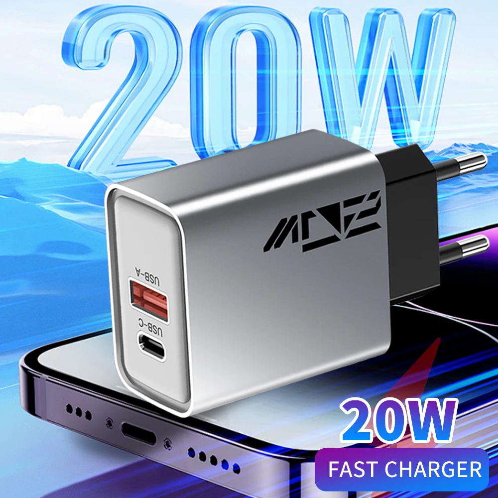 20W USB Charger Fast Charging Type C Wall Charger For iPhone Xiaomi Samsung Huawei Mobile Phone Power Adapter Charger EU/US Plug