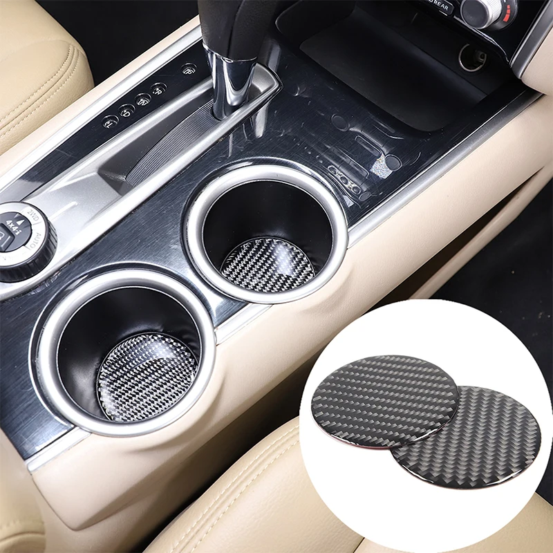 

For Nissan Pathfinder 2013-2018 Soft Carbon Fiber Car Central Control Cup Holder Water Coaster Interior Anti-scratch Accessories