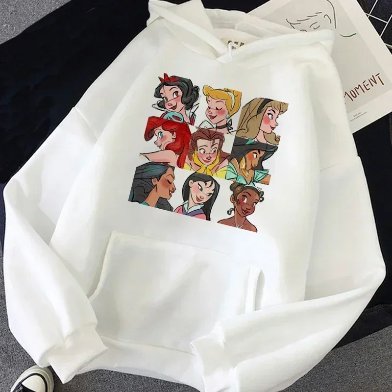 Cartoon Disney Hoodies Snow White and The Seven Dwarfs Print Hoodie Autumn Winter Long Sleeves Streetwear Women Clothing Top