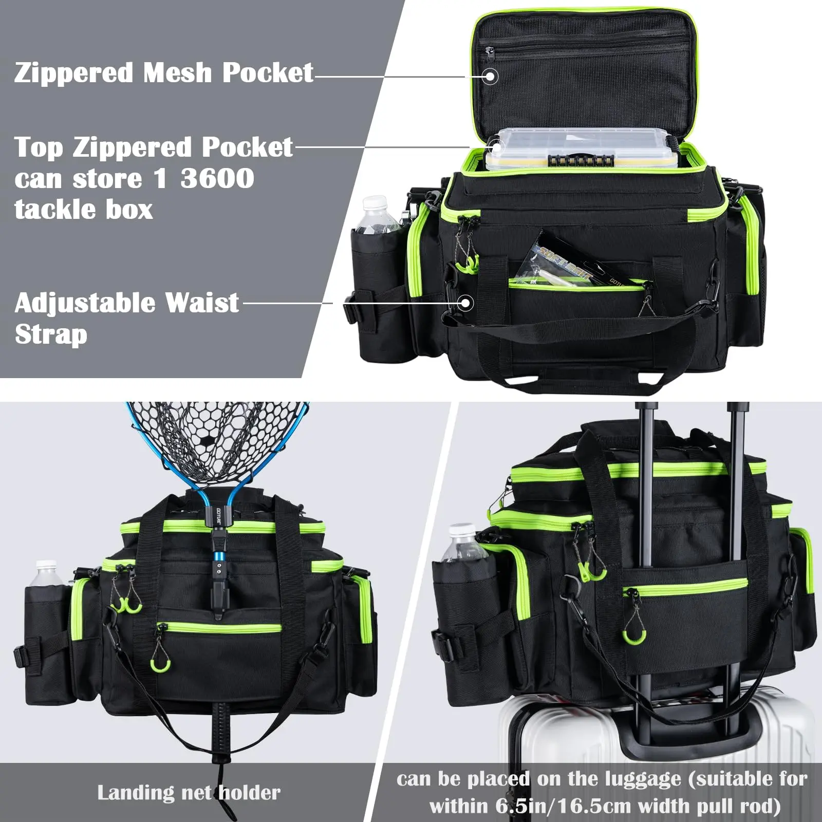 Bolsa de pesca Goture resistente al agua con correas para cañas - imagen 4