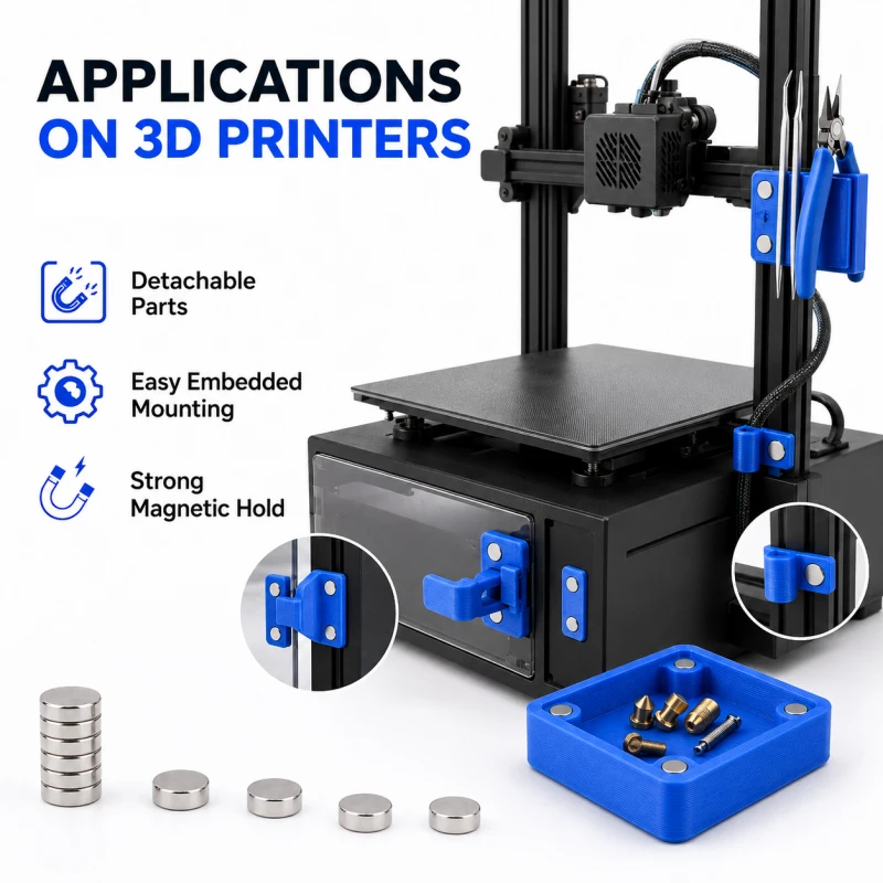 90-teiliges 3D-Druck-Magnet-Set, 4 Größen 5x3 6x2 6x3 8x3mm Neodym-Scheibenmagnete für 3D-gedruckte Modelle, DIY-Projekte, Aufbewahrungsbox – Detail 4