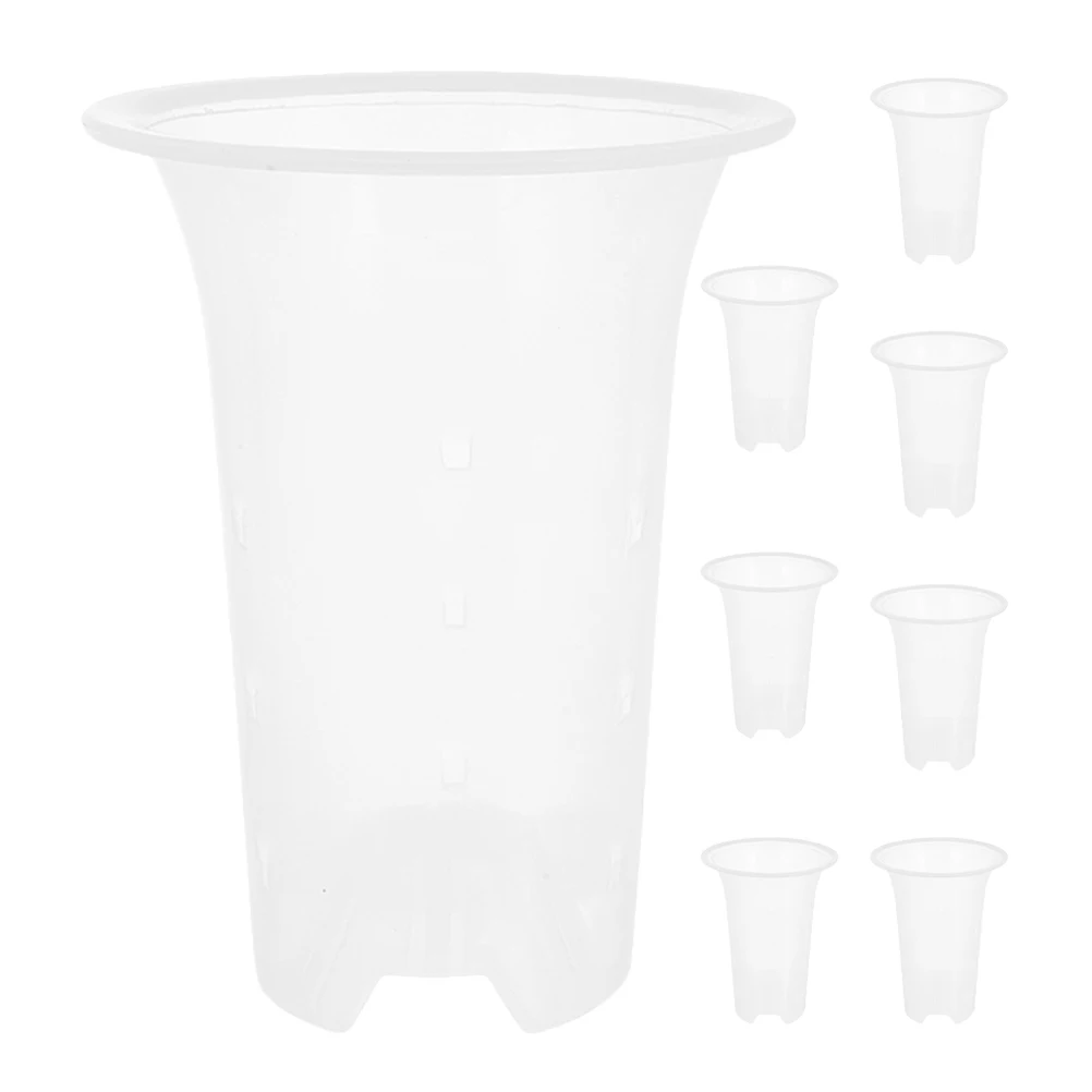 

8 Pcs chid Pots Thicken PP Material Self Watering Planter Transparent 6 Inch Succulent Planting Garden Supplies Decorative