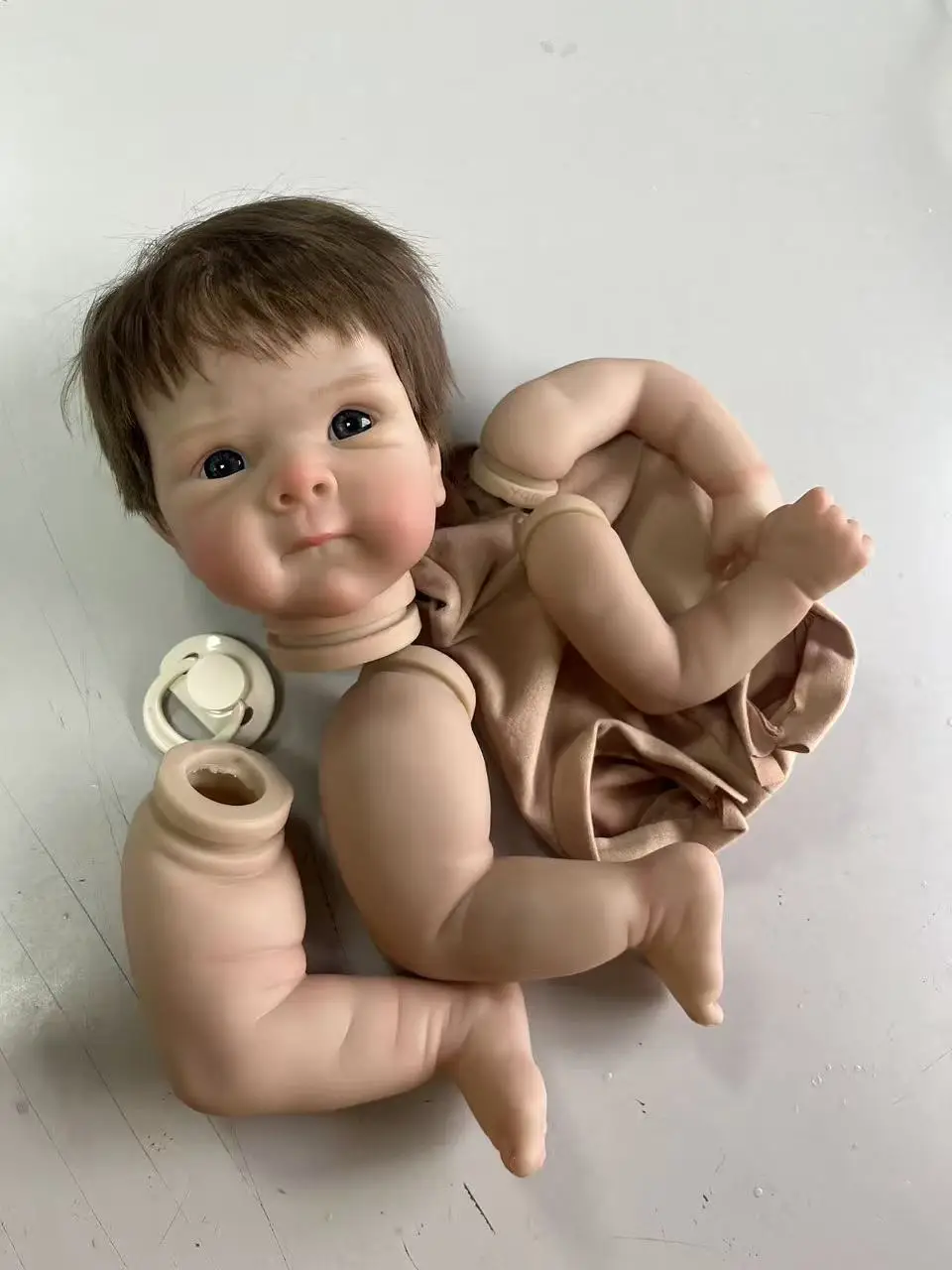 18inches Reborn Doll Kit Bettie with Rooted Hair Unassembly DIY Reborn Doll Kit 3D Painted Skin with Visible Veins Kit Reborn
