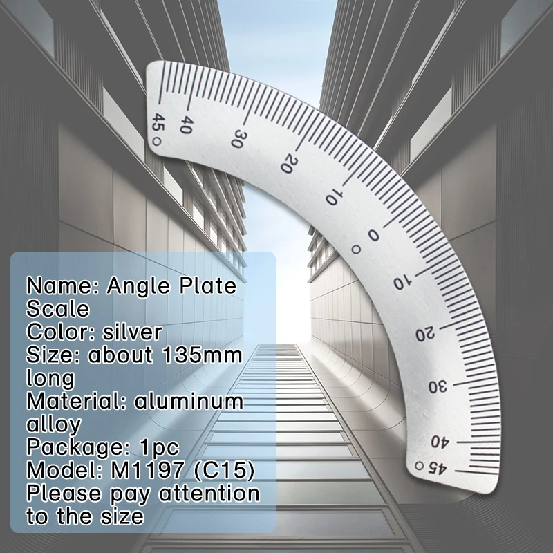 Protractors Milling Machine Part - Angle Plate Scale Ruler 45 Degree Angle Arc M1197 Measuring Gauging Tools