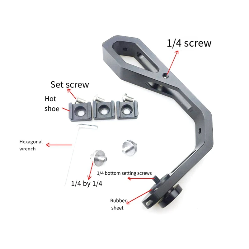 BNVN-مقبض قبضة L نوع قوس تصاعد رصد ميكروفون جبل حامل ل DJI Ronin S RS 2 3 4 SC ZHIYUN كاميرا ذات محورين