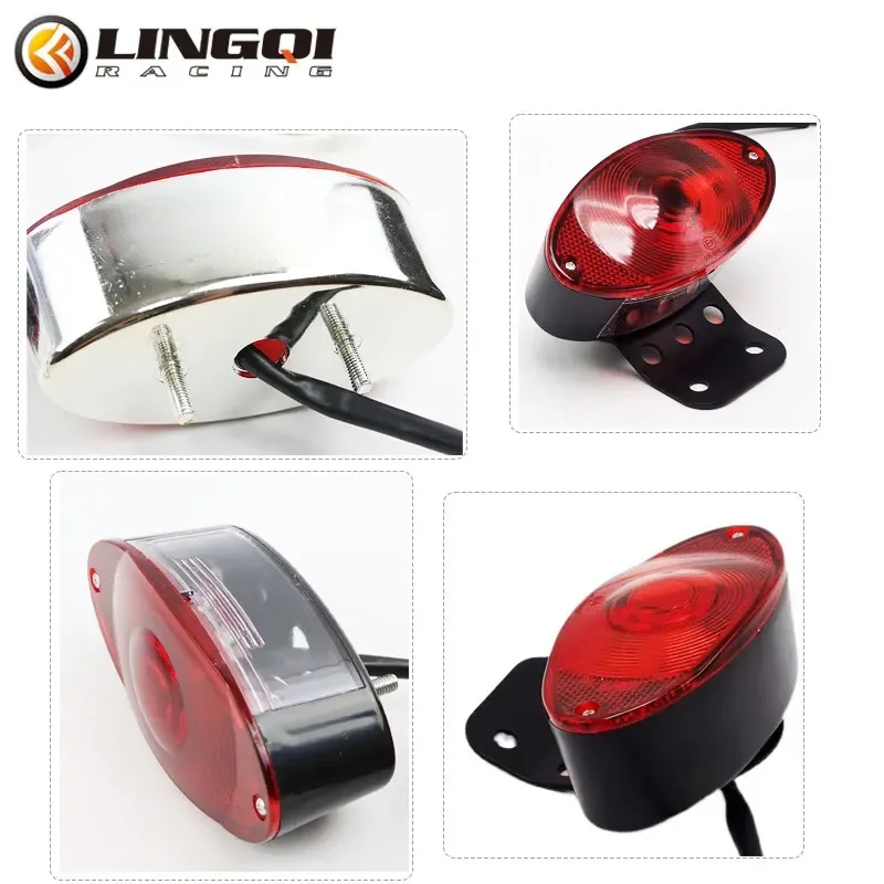 Luz trasera LED de freno trasero para motocicleta, lámpara de luz trasera impermeable para ATV Pit Dirt Bike, piezas de accesorios