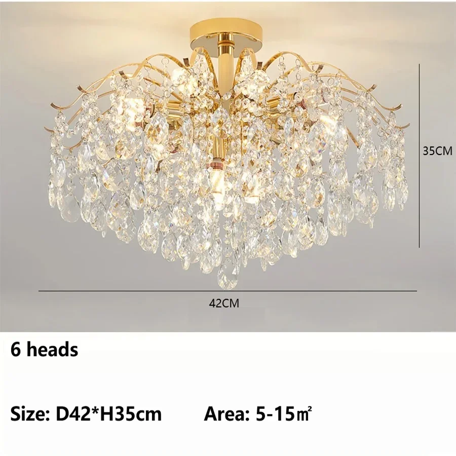 Franse plafondlampen Luxe kristallen hanglamp voor de woonkamer LED-interieur glans woondecoratie hanglamp