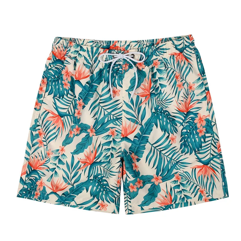 Hawaiian 3d Print Plants Flamingo Beach Shorts Men Summer Short Pants Outdoor Sports Surf Board Shorts Quick Dry Swim Trunks