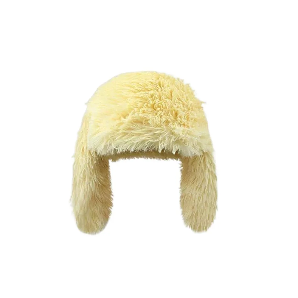 

Funny Solid Color Rabbit Ears Beanies Coldproof Long Ears Plush Pullover Cap Warm Bunny Ear Protection Hat Street