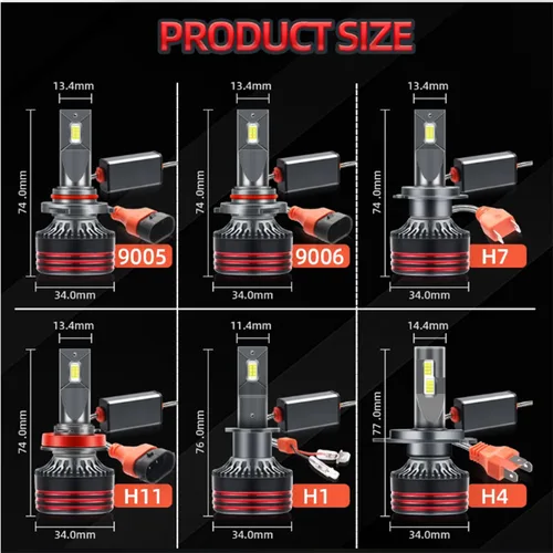 Imagen 2 del producto Bombillas Canbus H11 9005/HB3 9006/HB4 H1 H4 H7 H13 9004 9007 faro 32000 6500K tubo de cobre individual blanco para disipar 2 uds