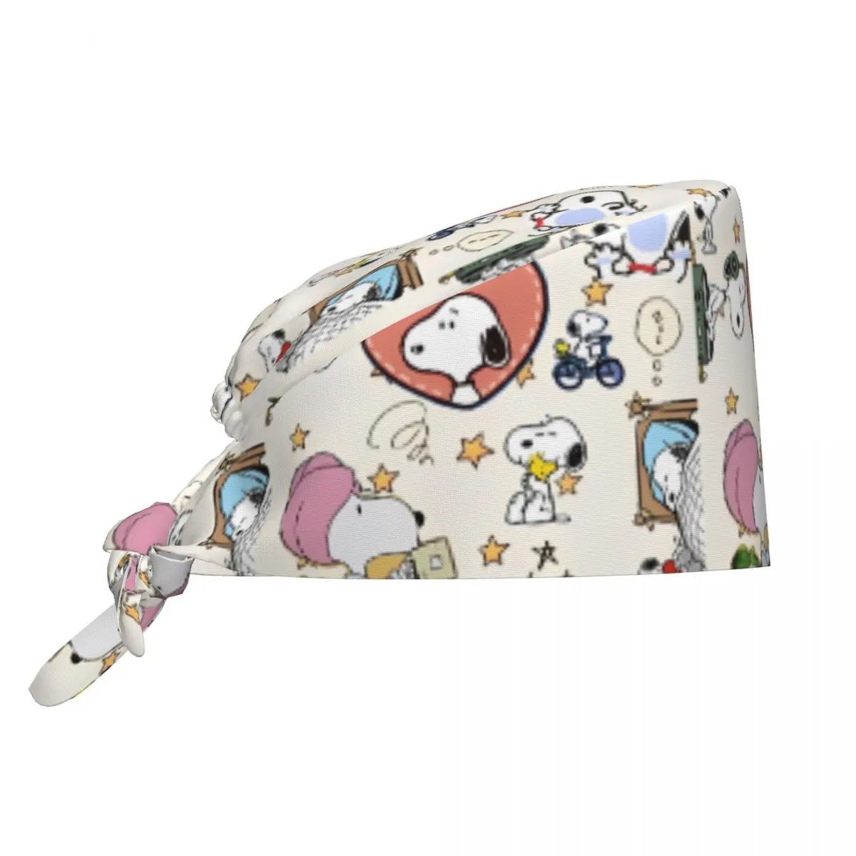 

Snoopy Woodstock Nurse Care Surgical Cap Cartoon Spa Pet Shop Vet Dental Nurse Working Hats Cap Vintage Unisex Scrub Cap