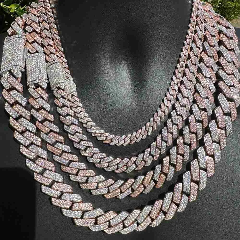

Роскошная изготовленная на заказ двухцветная цепочка Iced Out Vvs с муассанитом и бриллиантами в стиле хип-хоп с сертификацией Gra для мужчин, ювелирные изделия