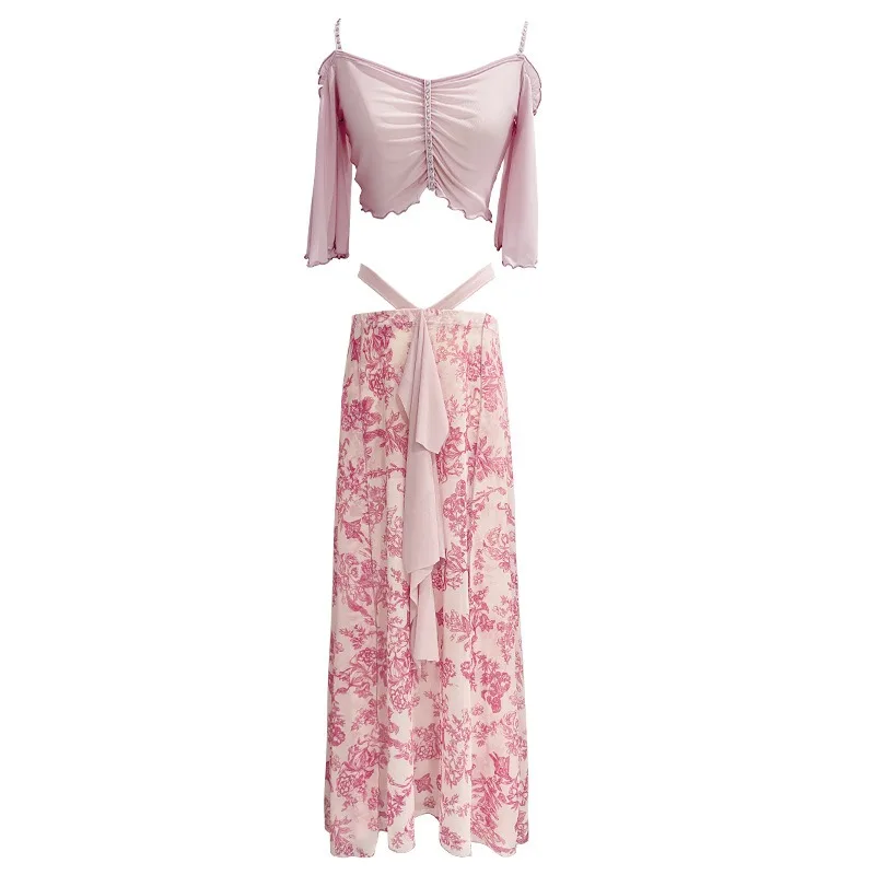 2025 맞춤형 신상 벨리댄스 의상 섹시 롱 스커트 세트 오리엔탈 댄스 연습복 공연 의상 여성용