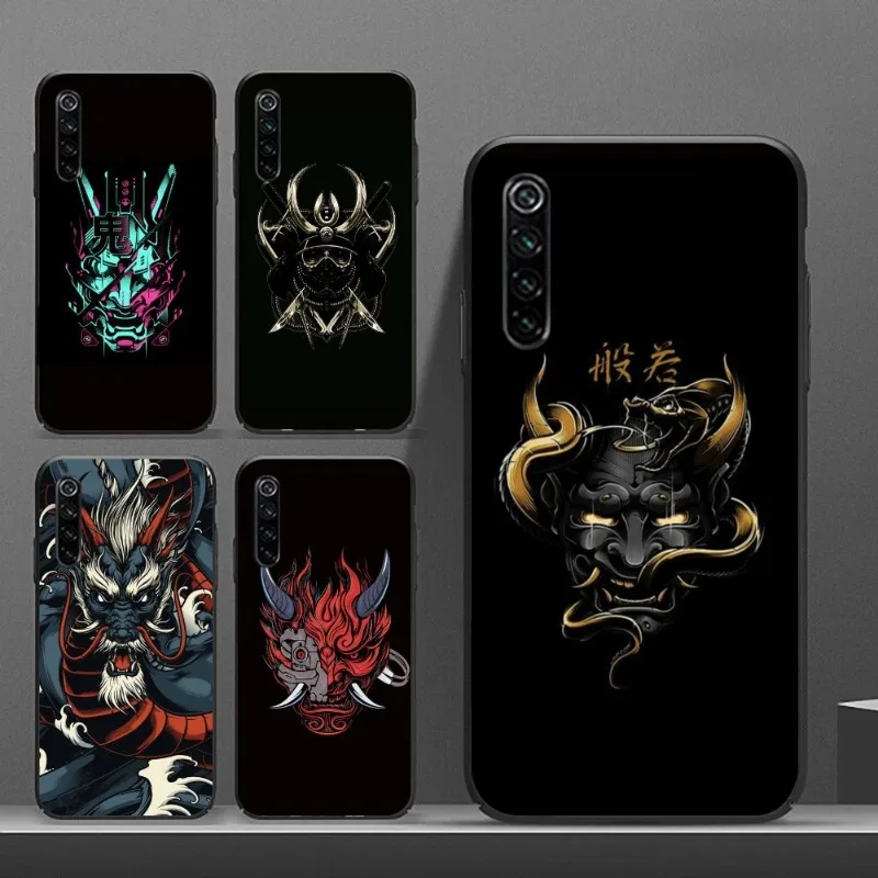 Ninja HANNYA Onimaru Phone Case for Realme GT 2 9i 8i 7i Pro X50 X2 C35 C21 C20 C11 C3 Black Soft Phone Cover Funda