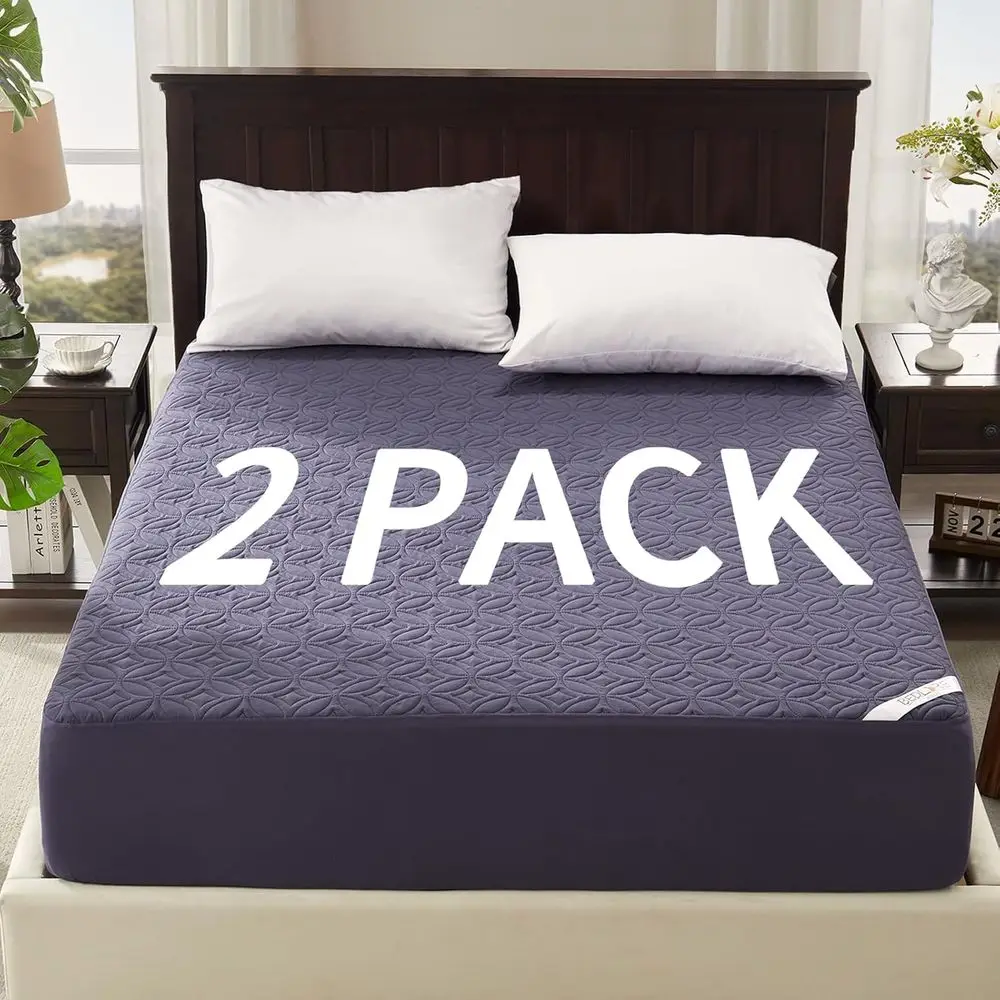 

Full Size Mattress Protector with Deep Pocket 6-15, Breathable Cover for Bed or Dorm, Navy Blue