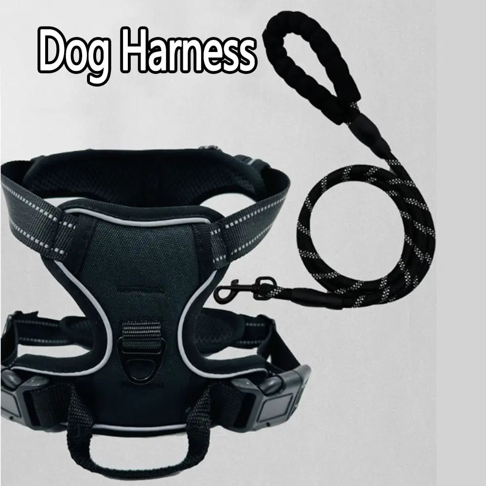 

Soft Mesh Dog Harness Easy to Put on and Off S/M/L/XL Adjustable Pet Harness Leash Set No Choke Colorful Dog Collars Cat