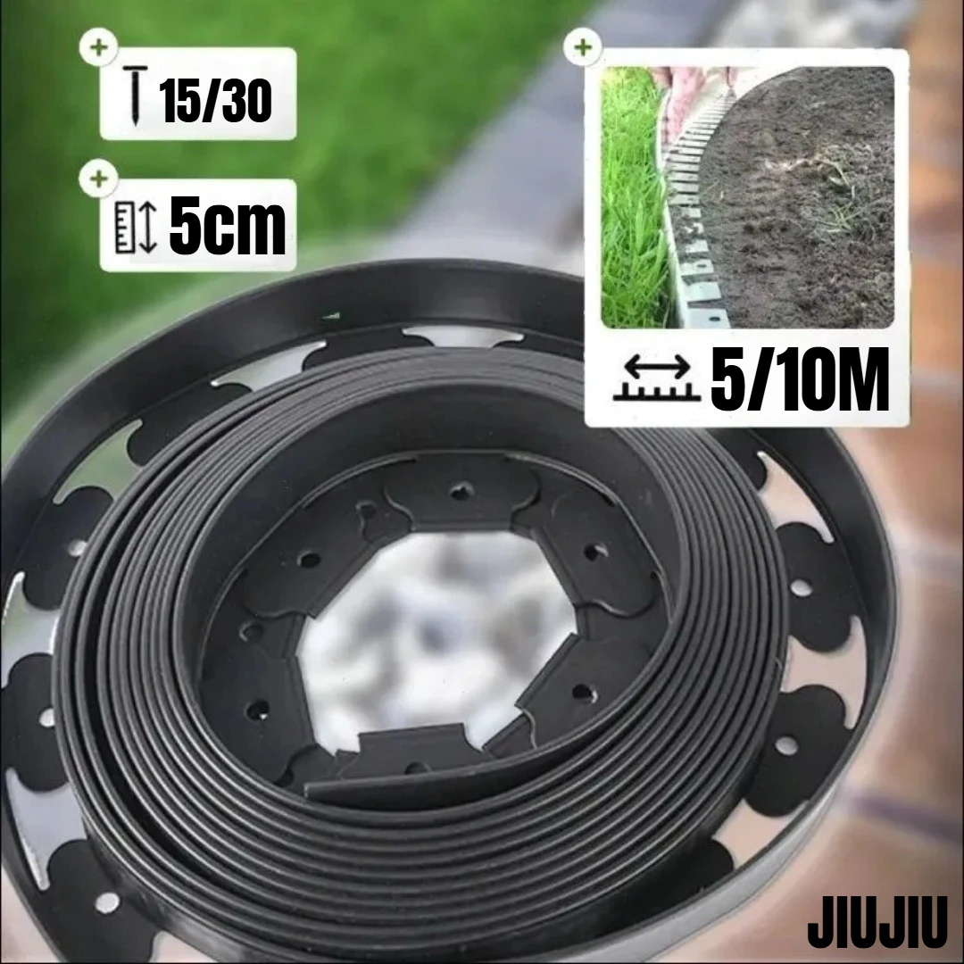 5/10M Flexible Plastic Landscape Edging Kit with Stakes Lawn Garden Barrier Border for Yard Flower Bed Landscaping Decoration