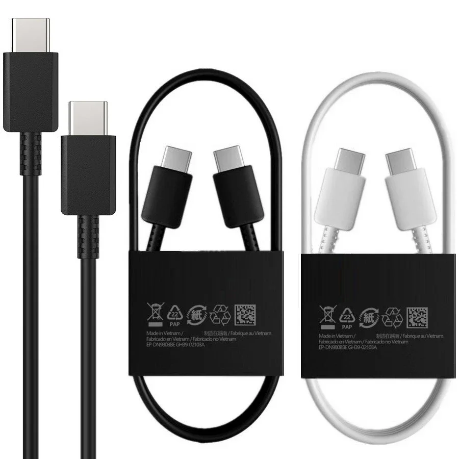 1000Pcs 1M 3FT Fast Charging USB C to USB-C PD Charger Cable Type c Cables For Samsung S10 S23 S24 S25 Plus Note 20 htc lg