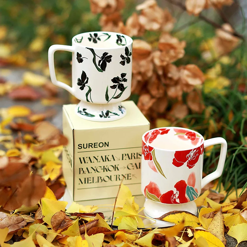 

Vintage Ceramic Coffee Mug Tall Cup Afternoon Tea Cup Gift Practical Ancient Style Cup