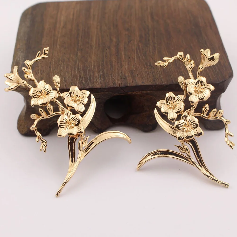3pair 62x42mm Brass Casted Tree Branch Flower Pendant Stamping Decoration Quality DIY Bridal Wedding Jewelry Accessories