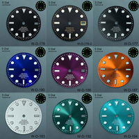 28.5mm S Logo SUB Dial Fit NH35/NH36/4R/7S Japan Movement Green Luminous High Quality Sunburst Watch Modification Accessories