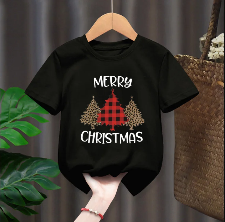 Summer Fashion Funny Santa Gift Graphic Kids Tshirts Boys Short Sleeve Children T-shirt Girls Casual TopsTee