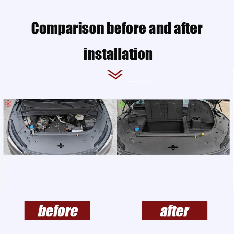 For BYD Atto 3 Yuan Plus 2022 2023 2024 Front trunk storage box, engine compartment split type dust-proof storage box