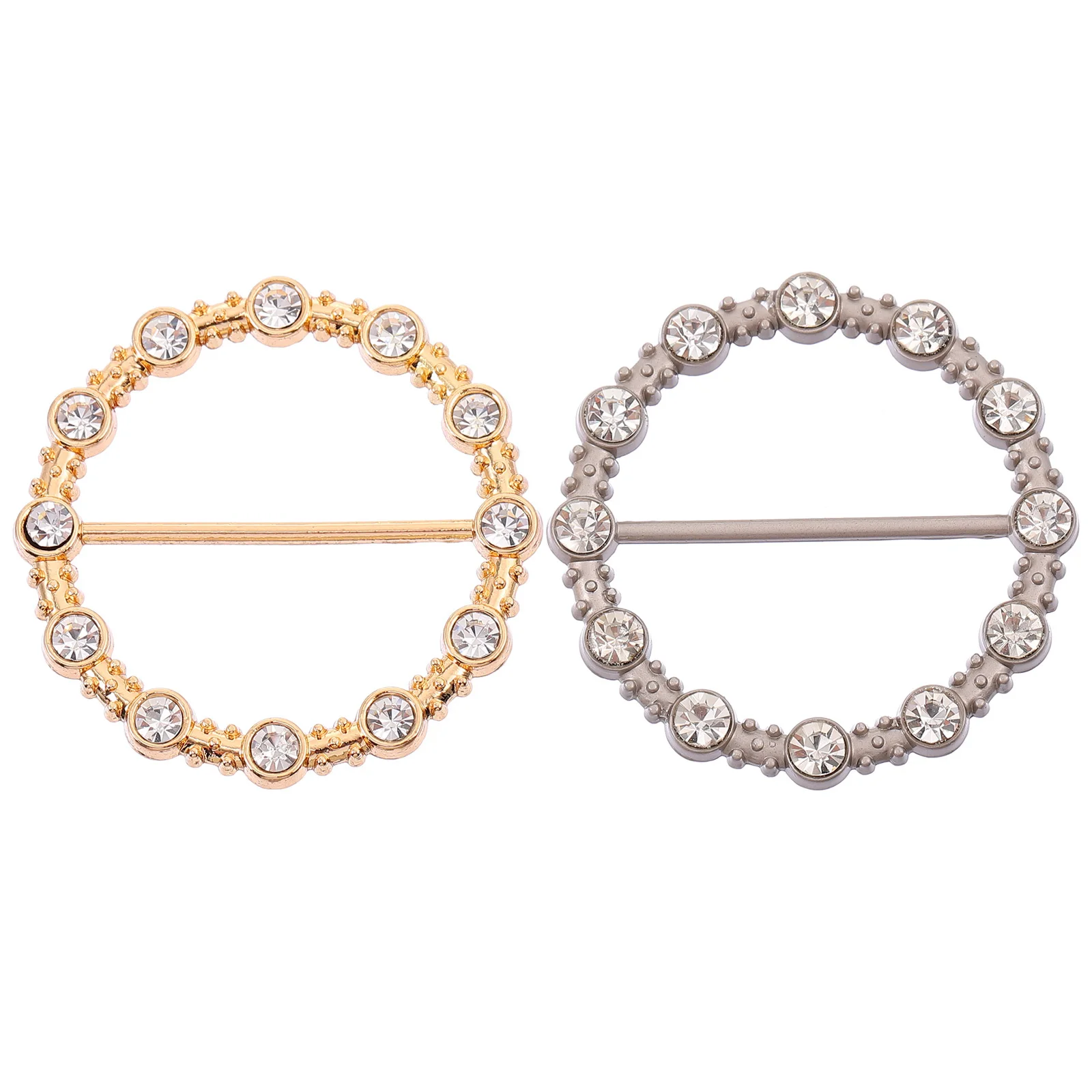 2 قطعة مشبك تي شيرت وشاح دائري حلقة الملابس زر الزاوية تقليد الماس مشبك الزخرفية ل وشاح حريري تي شيرت الإكسسوار