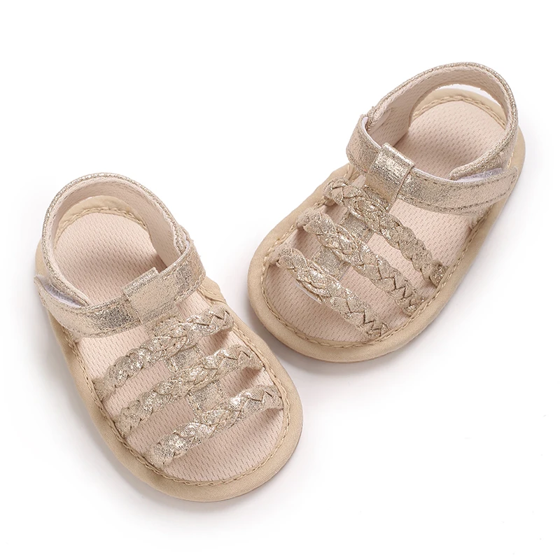 Neue 0-18M Baby Einfarbige Lässige und Bequeme Babysandalen für Mädchen, Atmungsaktive und Leichte Sommer-Sandalen mit Offener Zehenpartie – Detail 6