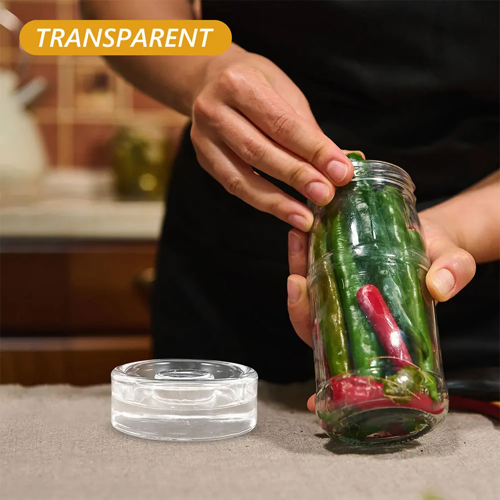 

2pcs Wide Mouth Jar Fermenting Glass Weights For Fermentation Pickle Jar Transparent Glass Weights Cover For Fermenting Jar