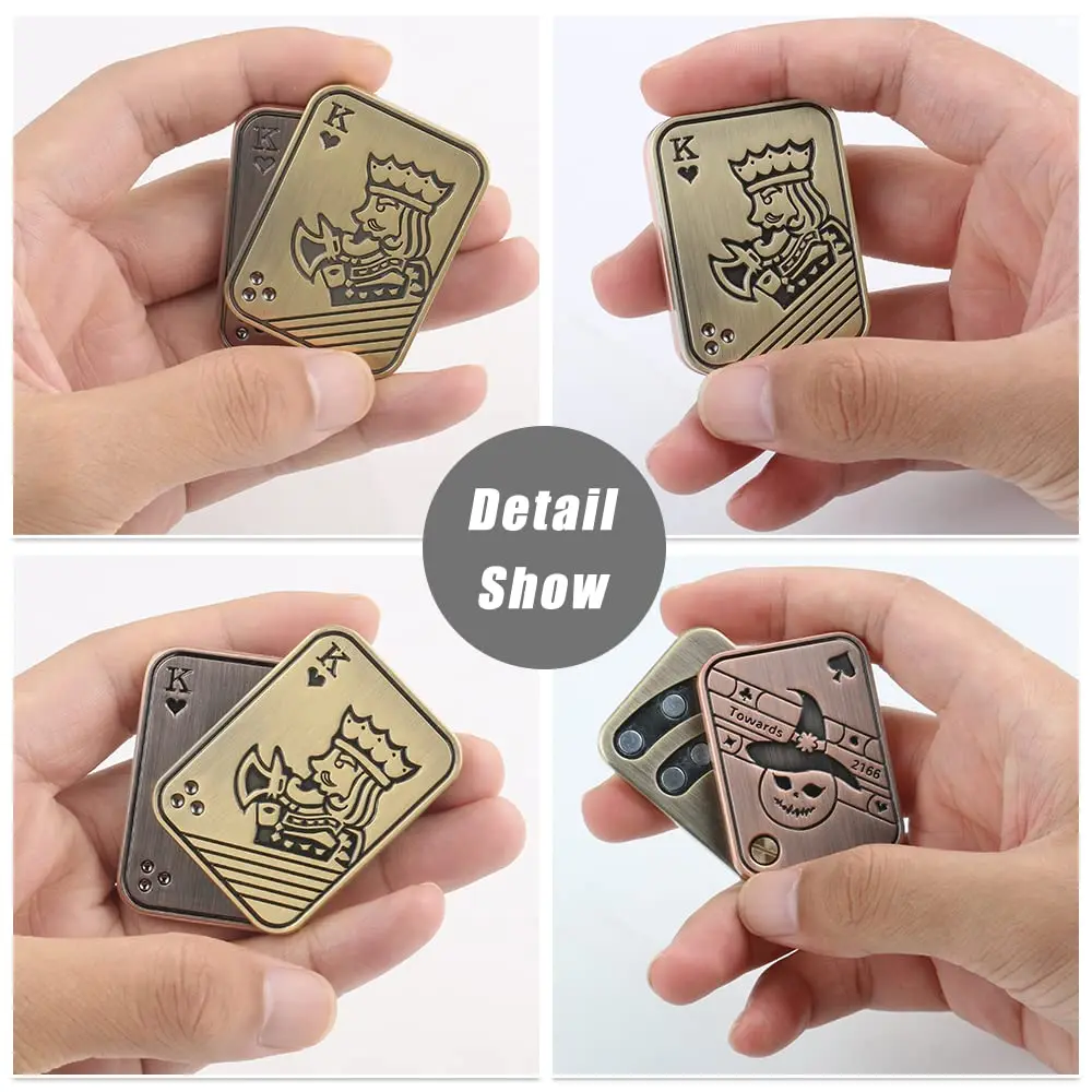 EDC โลหะ Fidgets ผู้ใหญ่ Slider สําหรับความวิตกกังวล, ของเล่นบรรเทาความเครียด TOP SPINNING โป๊กเกอร์โลหะแม่เหล็ก Fidgeting SPINNER Skull ของเล่น
