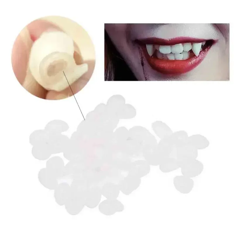 Vampiro dentes falsos dentaduras presas, Halloween Party Costume, Vestido horrível, Cosplay Photo Props, Favores, Decorações DIY, Adultos e Crianças