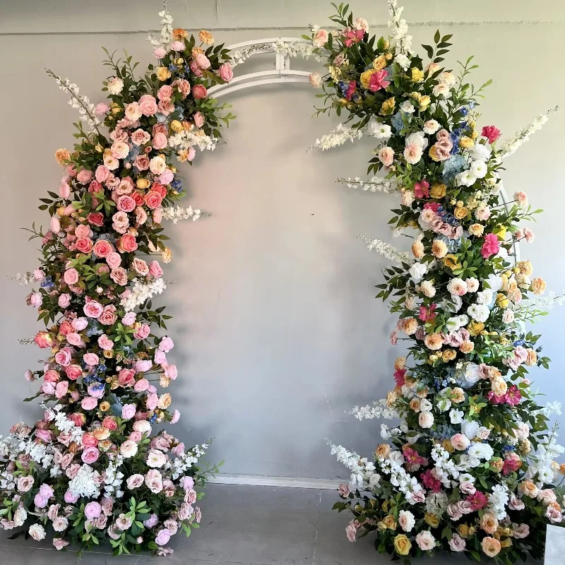 Kids Birthday Baby Gender Reveal Party Blue and White Flower Horn Arch Kids Photography Background Decoration Items for Events