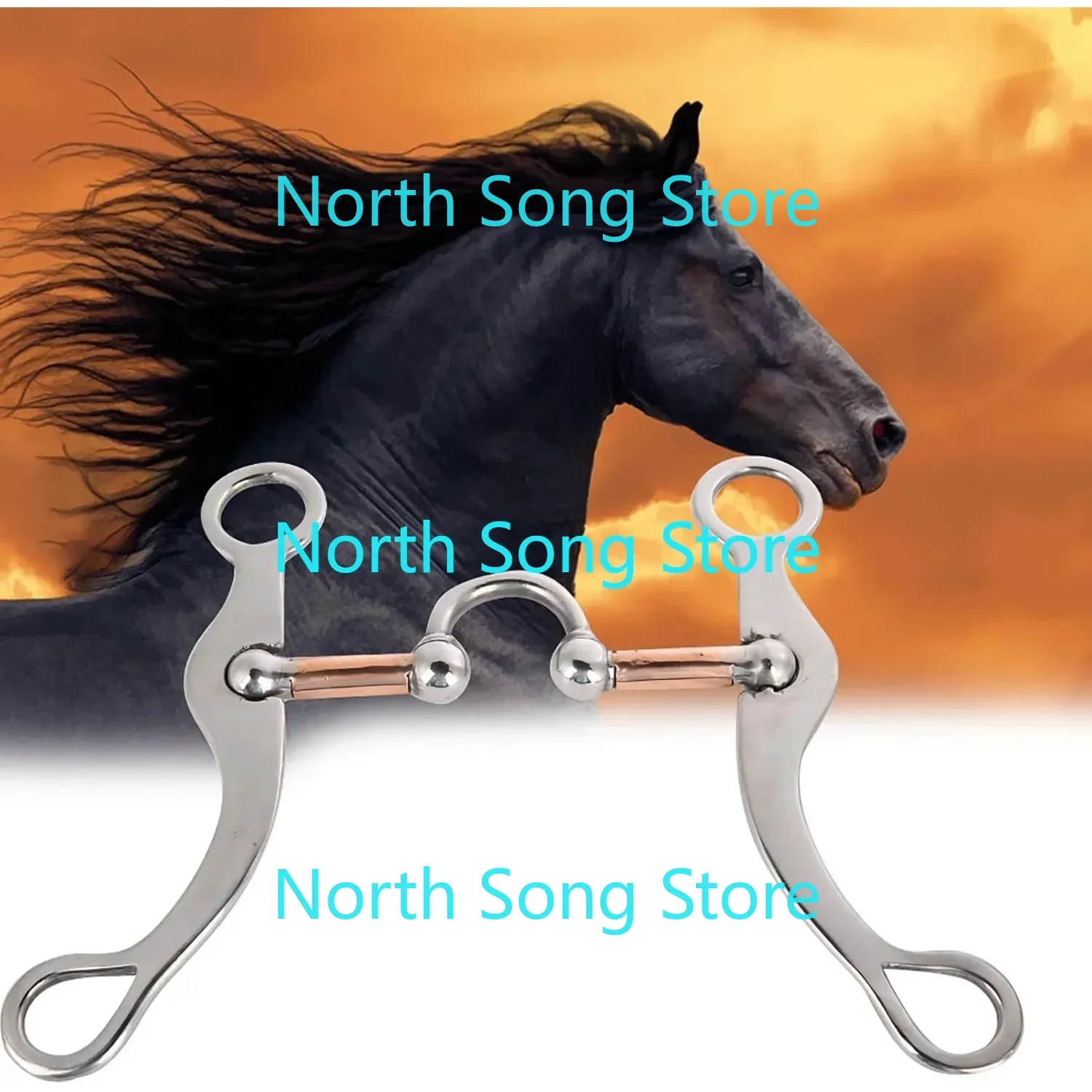 Stainless Steel Thickened Loose Mouth Roller Bit for Young Horses, Mild Iron Mouthpiece for Horse Control