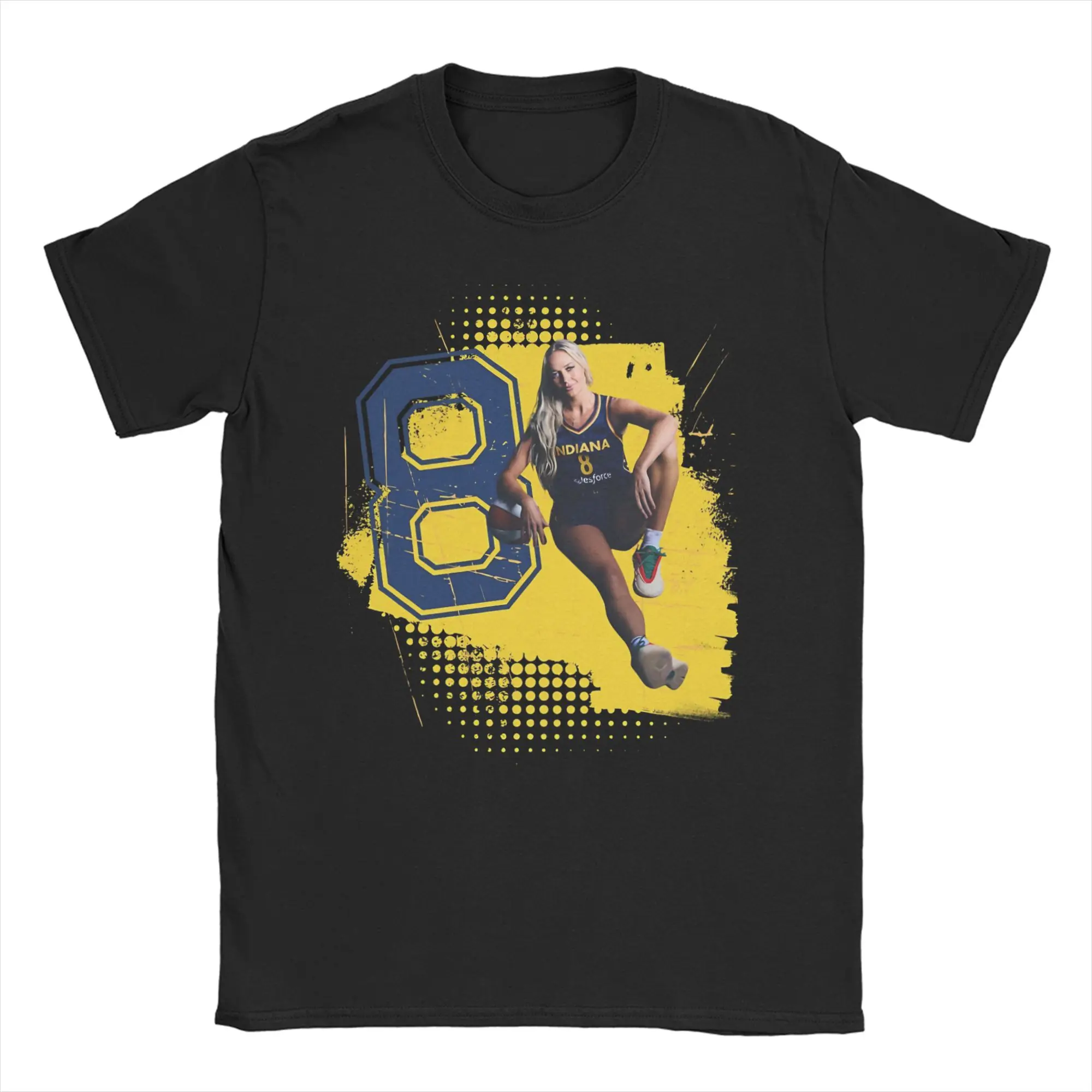 Sophie Cunningham Indiana Fever T Shirt Men Pure Cotton T-Shirts Round Neck Basketball Number 8 Tees Short Sleeve Clothes