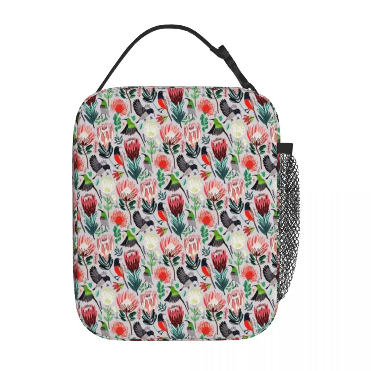 Hot Sale Sunbirds Proteas On Grey Single Layer Neoprene Lunch Bag Urban Commute Adult Lunch Bag