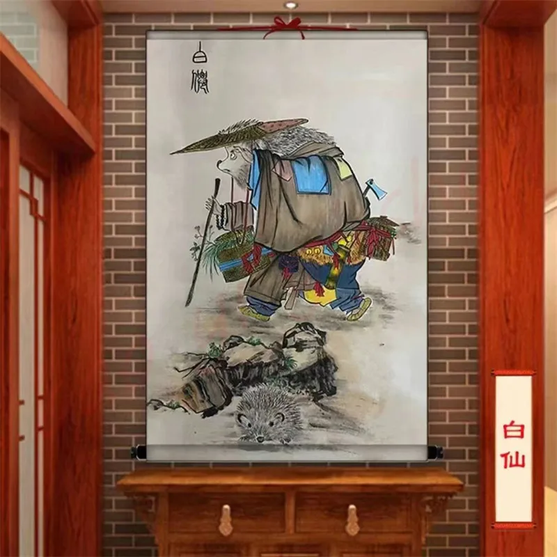 Portrait of the Five Immortals in Northeast China, home decoration hanging paintings, auspicious customization, feng shui