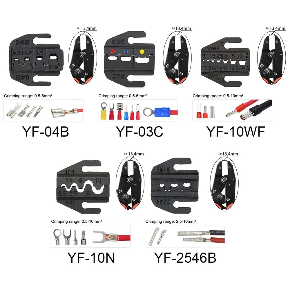 Szczypce do narzędzi do zaciskania serii YF YF-04B/ 03C/ 10N / 2546B / 10WF / 06WF2C/35WF, używane do zaciskania końcówek