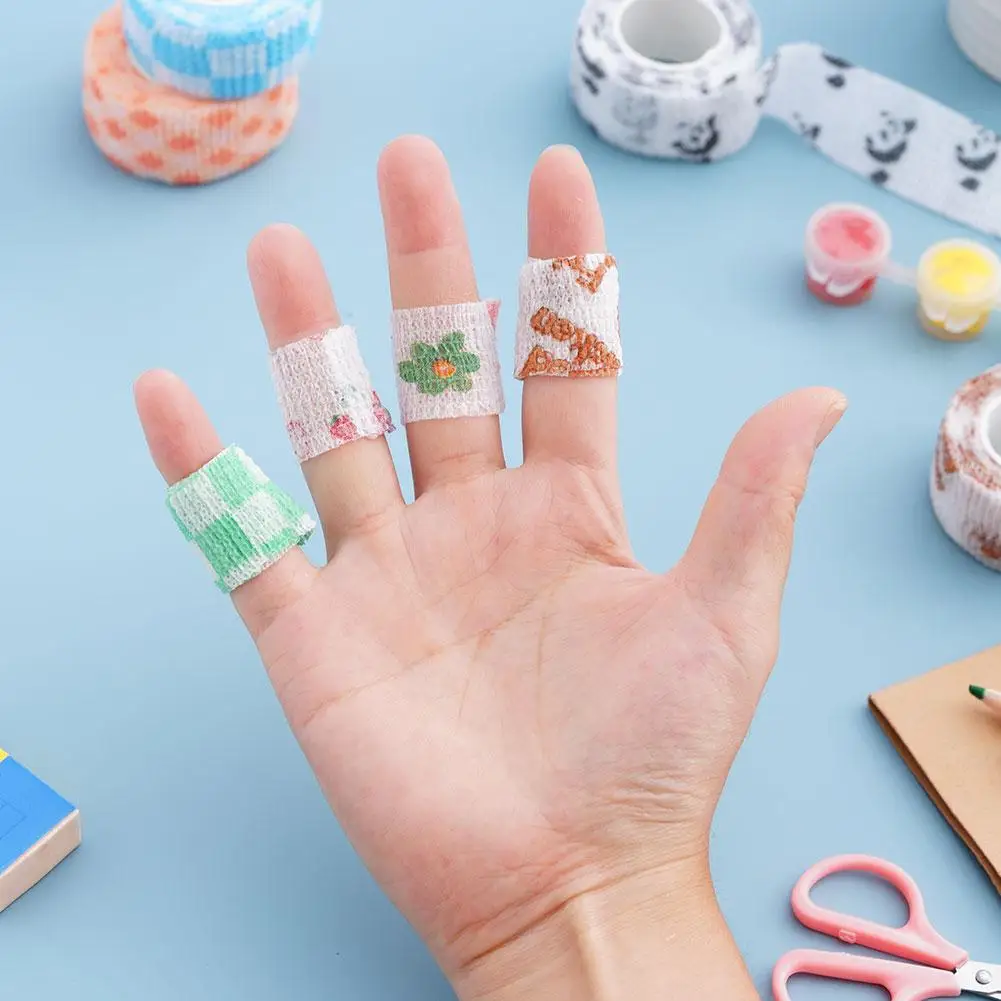 ضمادة حماية للعناية بالإصبع للطلاب الذين يكتبون مكافحة ارتداء النسيج ذاتية اللصق تضميد الجروح شريط مطاطي رياضي