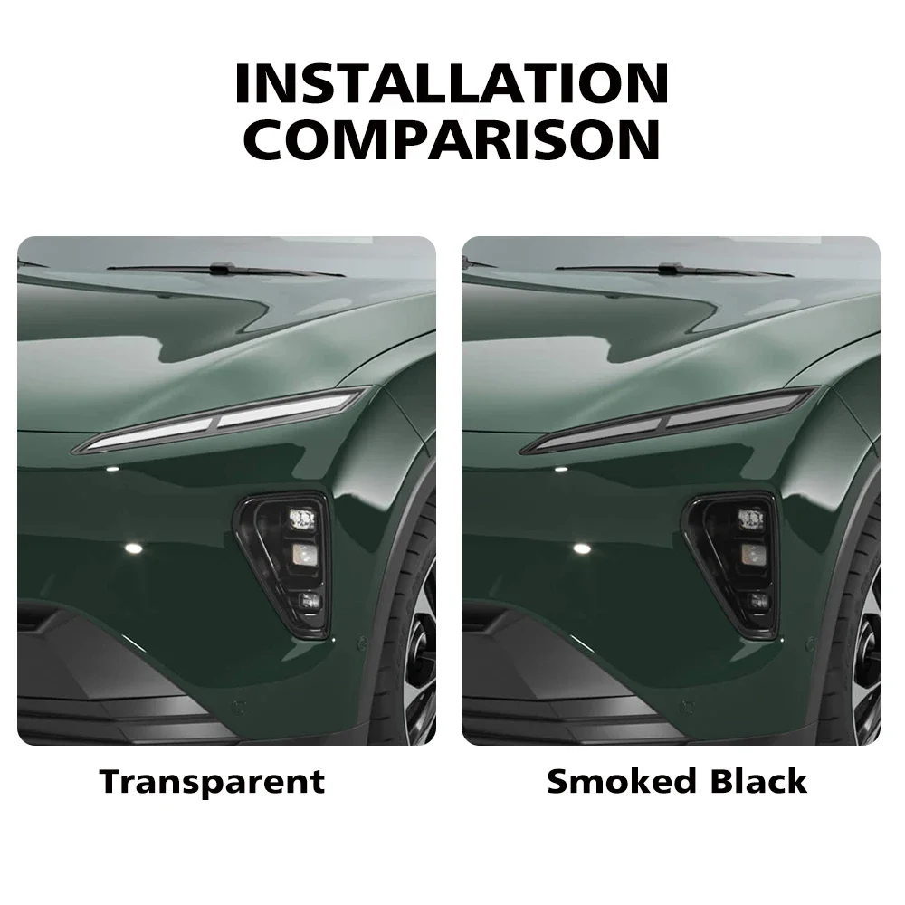 TPU Car Headlight Protection Film For NIO EL8 2023-2026 High-Gloss Smoke Black Pre-Cut PPF Kit Anti-Scratch Vinyl Wrap Cover Kit