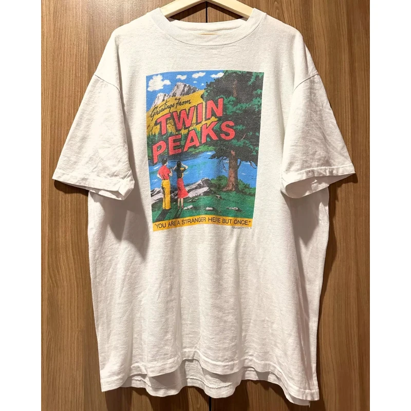 Twin Peaks Greetings Retro Postcard Graphic T‑Shirt Men Women Casual Loose Short Sleeve Tee Cult Tv Show Vintage Art Unisex Tops