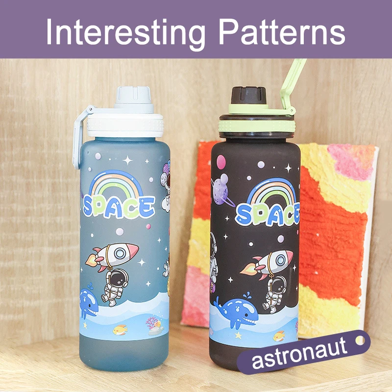 1000ml Astronaut Water Bottle For Kids Children 1L Big Capacity School Gym Sports Drinking Bottles Leak Proof Outdoor Cup