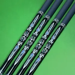 Taco de billar de eje de piscina de fibra de carbono dividida, punta de 13mm, 18oz con tapa de junta uni-loc, diseño de diamante teñido Cian, 1/2